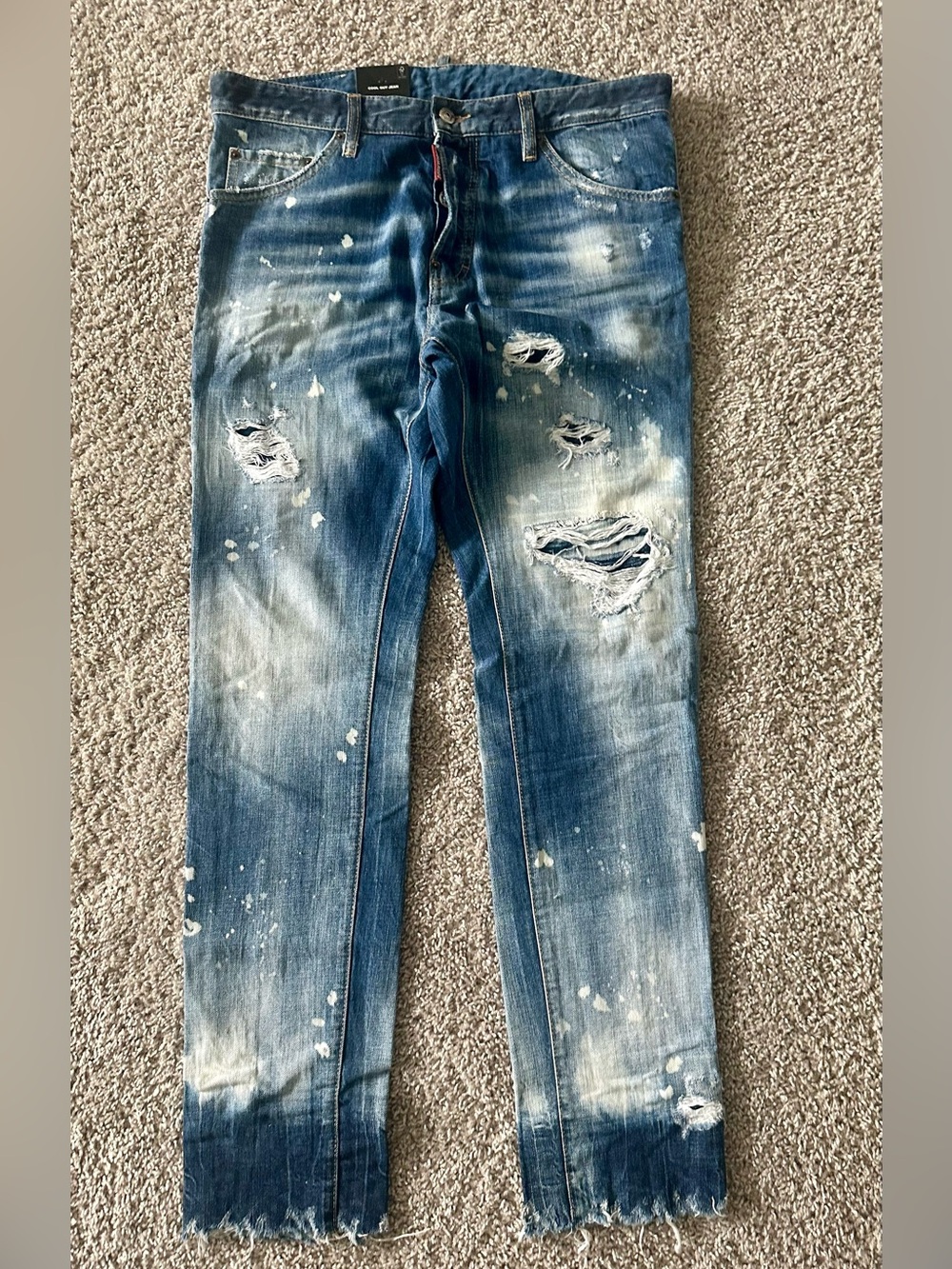 Distressed DSQUARED Blue Men’s Jeans - Slim Fit